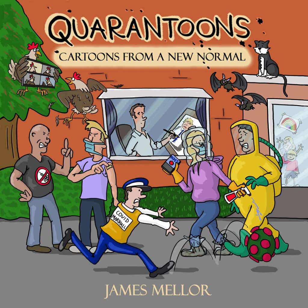 Quarantoons by James Mellor, a covid-19 inspired cartoon book. On The Table Read.